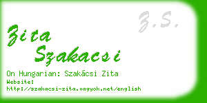 zita szakacsi business card